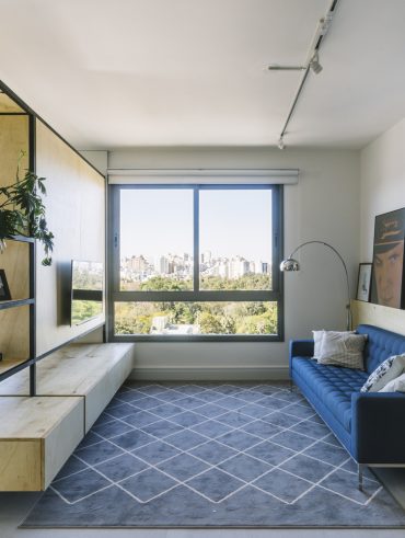 quarto e sala com divisória