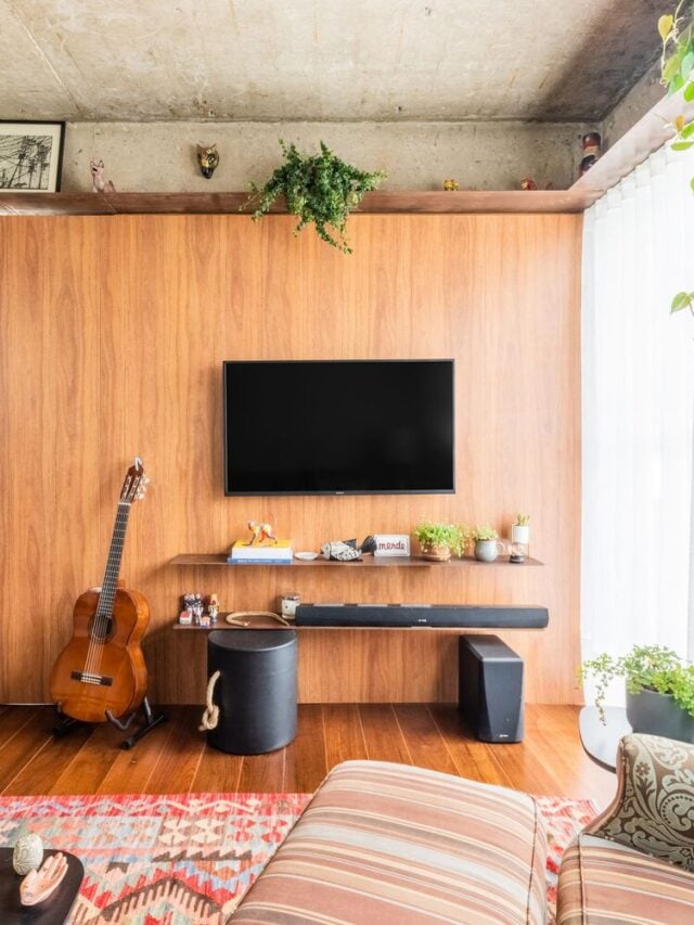 painel de tv em madeira