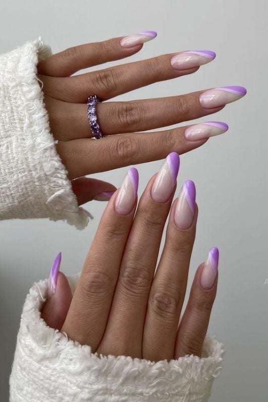 Inspiração de desenhos para unhas lavanda