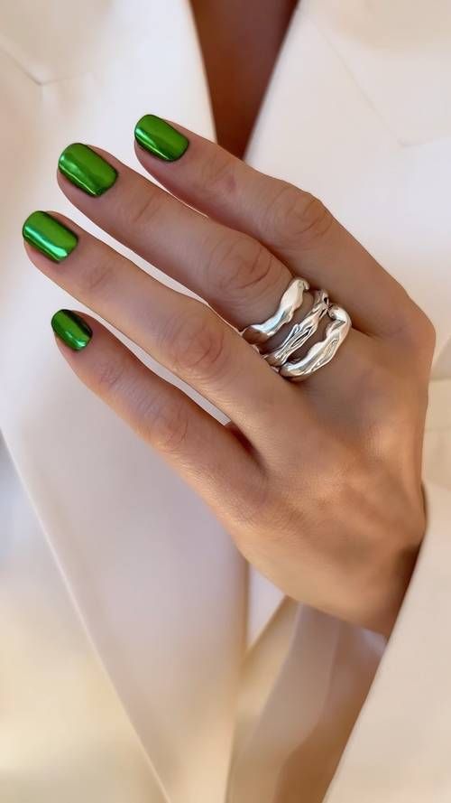 Green chrome: confira inspiração de unhas nesse estilo 