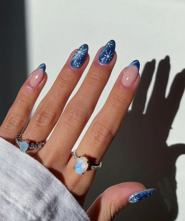 Se você quiser ousar, aposte no azul com flocos de neve