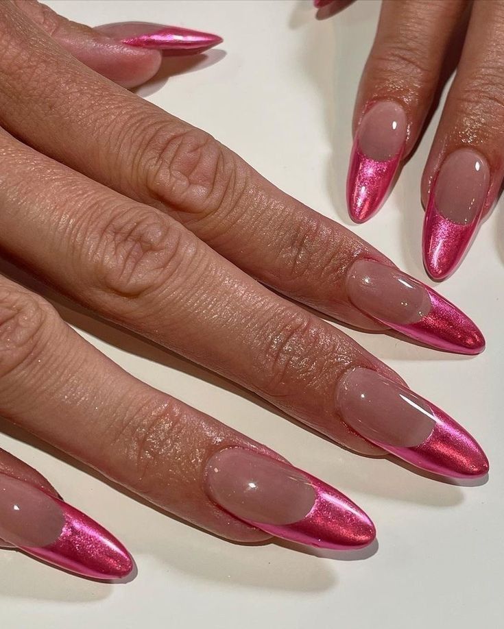 Inspiração de francesinha rosa metálica
