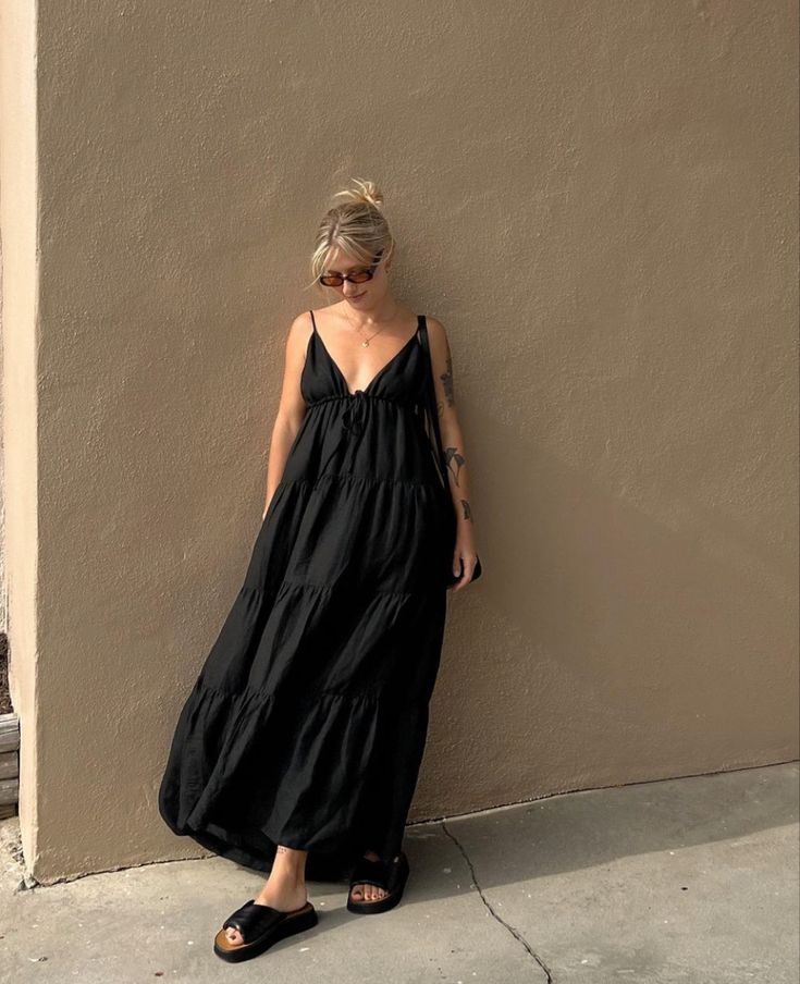 Vestido longo preto