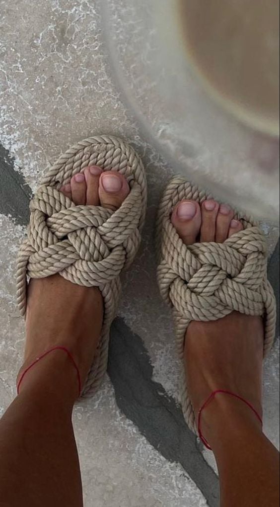 Chinelo em crochê