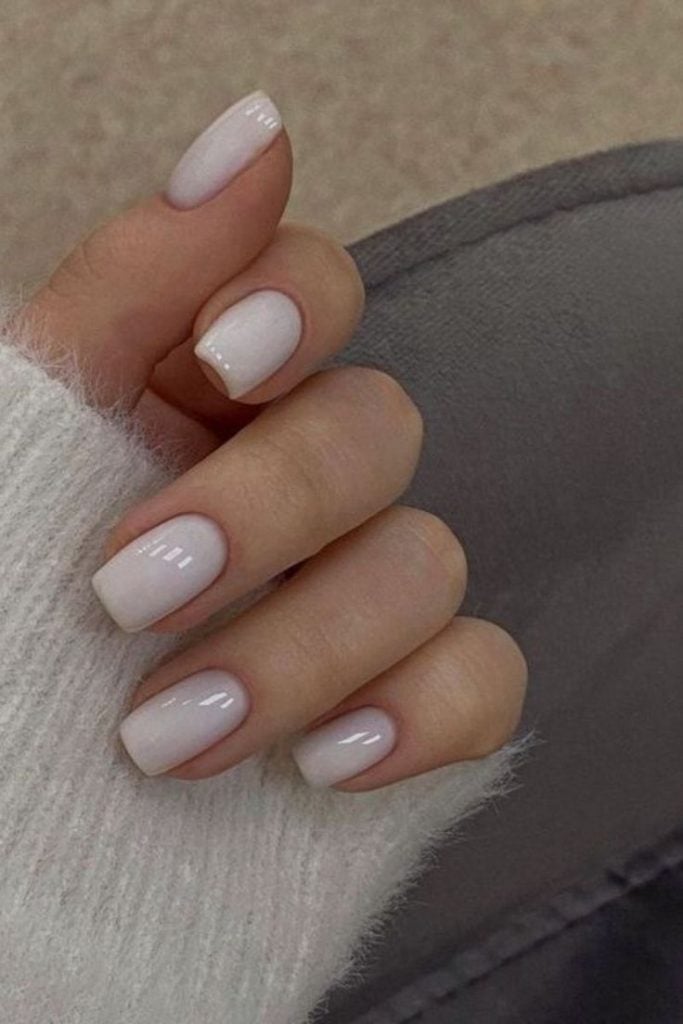 Inspiração de unha branca elegante