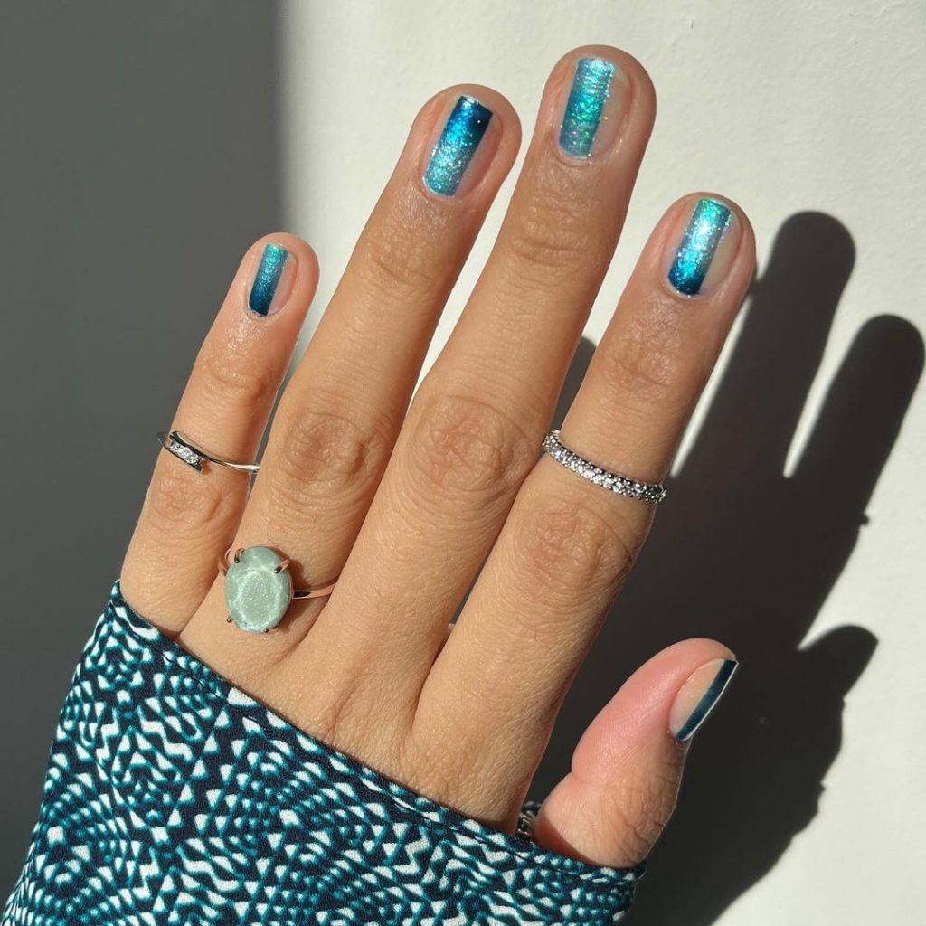 Nail art azul para se apostar 