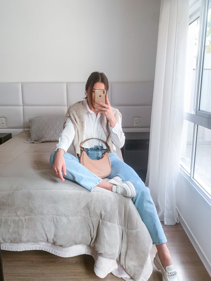Inspiração de look com mocassim off white