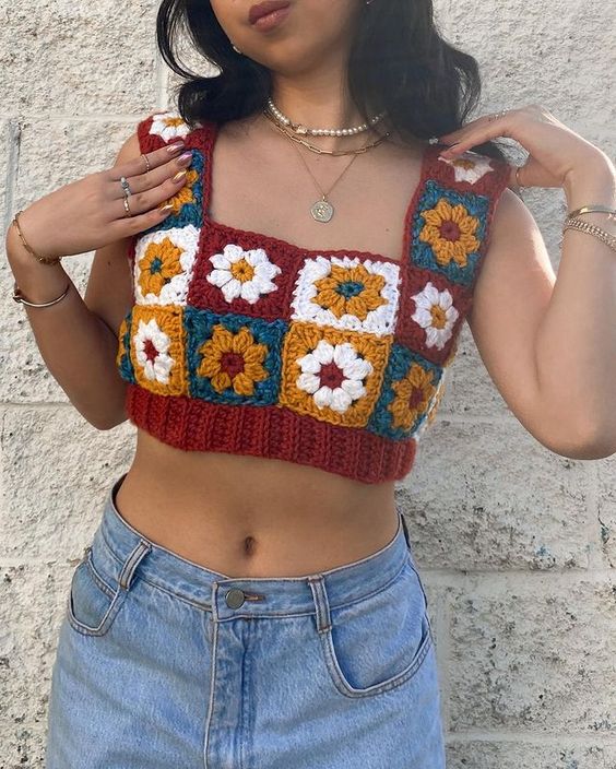 Cropped em crochê