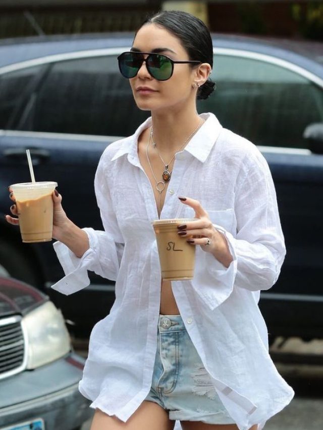Vanessa Hudgens de camisa branca