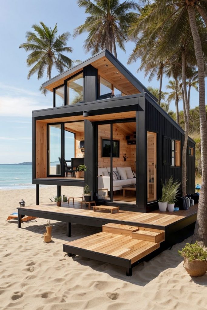 Casa modular de dois andares na praia