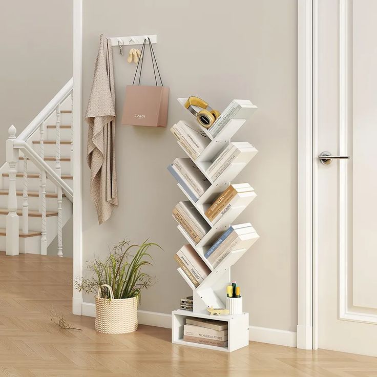 Estante de livros com design diferente