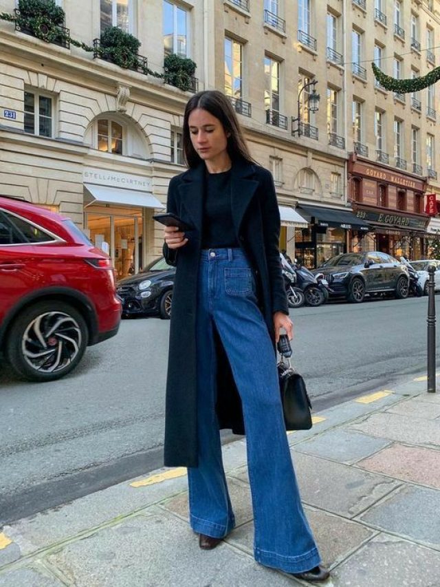 Calça flare jeans