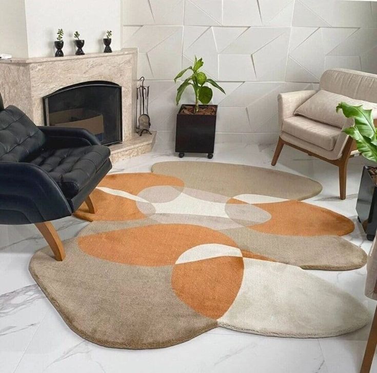 Tapete orgânico para sala de estar