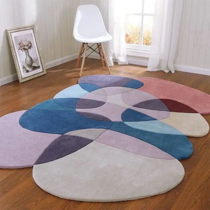 Sala de estar com tapete orgânico