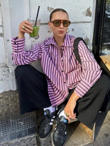 Look com camisa listrada