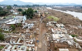 Arroio do Meio, no Vale do Taquari, uma das cidades fortemente atingidas no Rio Grande do Sul