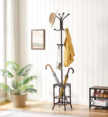Cabide vertical com espaço para guarda-chuva