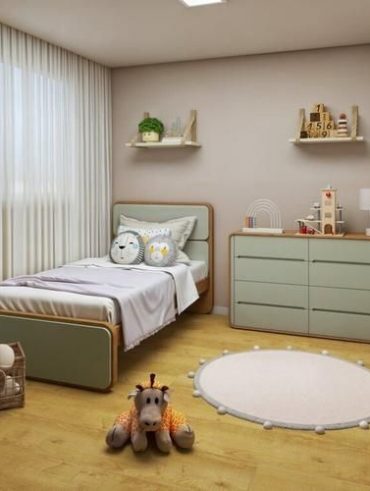 Quarto em verde claro