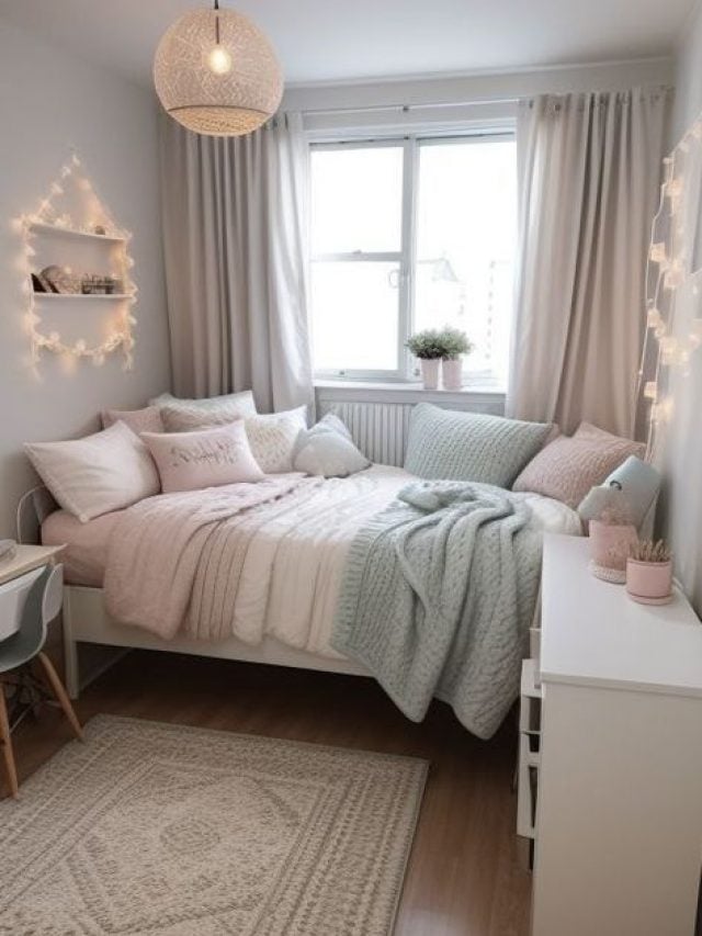 Quarto cinza e branco