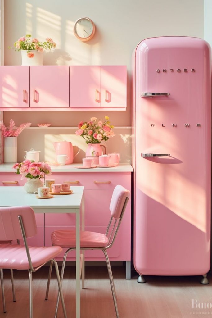 Inspiração de cozinha rosa