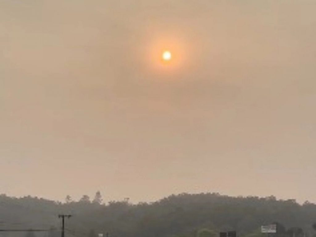 Cortina de fumaça das queimadas atinge Rio Grande do Sul