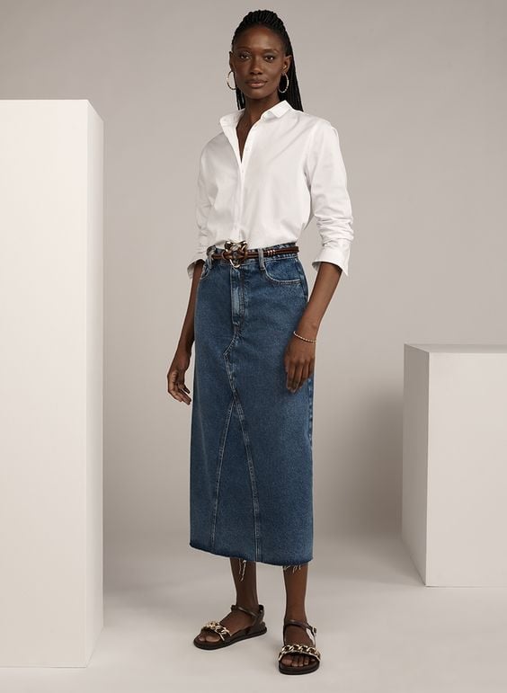 Look com saia e papete