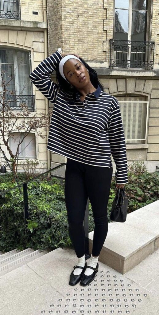 Look com sapatilha balletcore