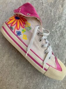 All-Star branco com rosa e flores