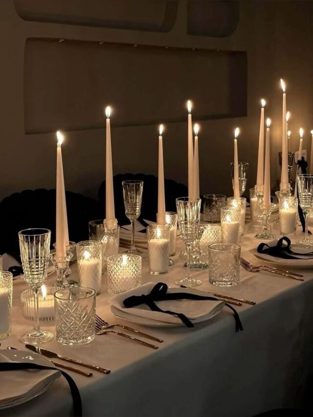 Decoração para o Ano-Novo com velas