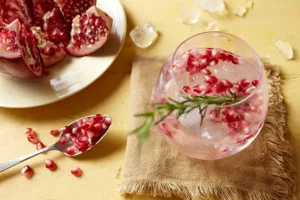 Drink de gim fizz com romã