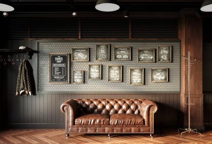 decoração para barbearia