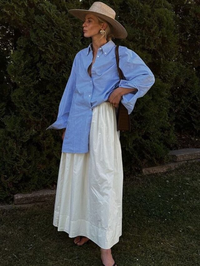 Look com camisa azul