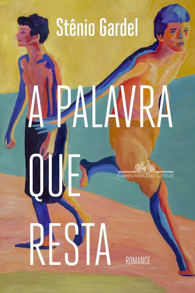 Capa de livro com dois jovens, em desenho pintado