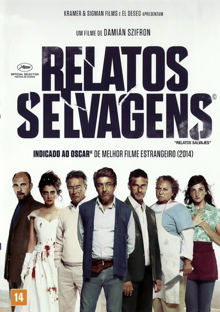 Cartaz de filme com sete pessoas em pé
