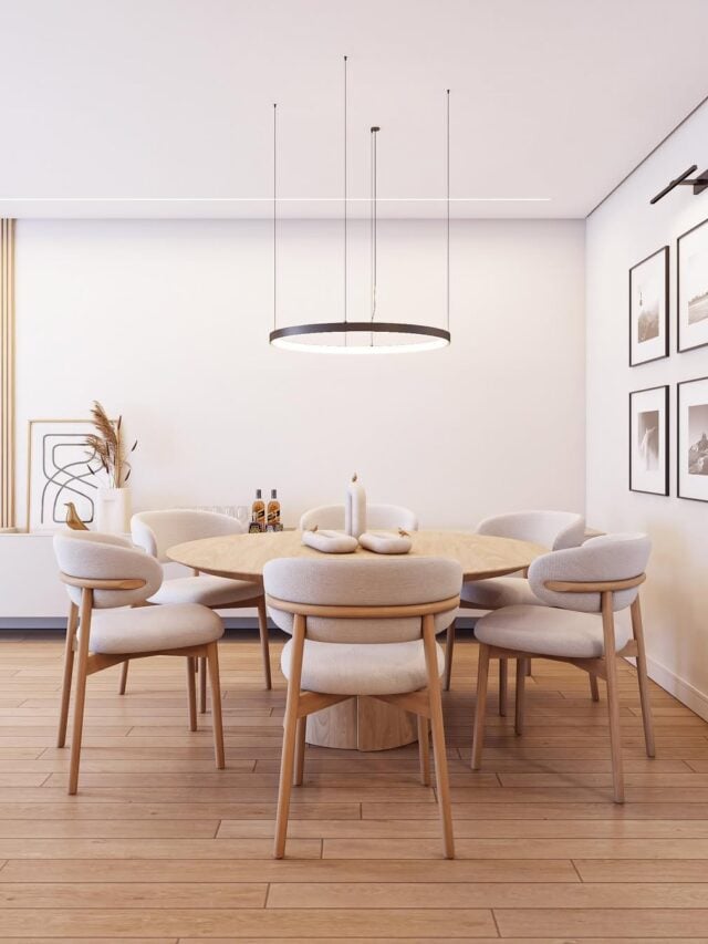 Sala de jantar com mesa redonda