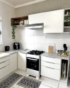 Cozinha modulada com fogão