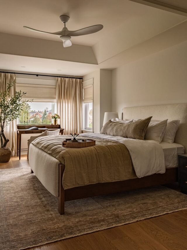 Quarto com decoração em tom Mocha Mousse