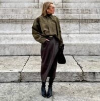 Look com saia no inverno