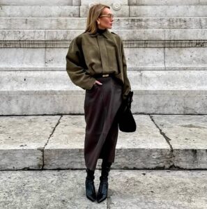 Look com saia no inverno
