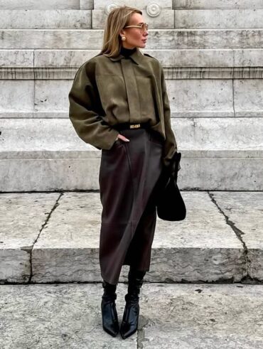 Look com saia no inverno