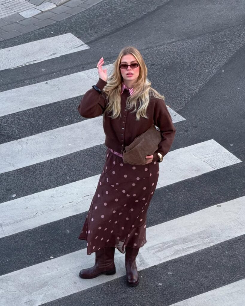 Inspirações de looks com estampa de poá