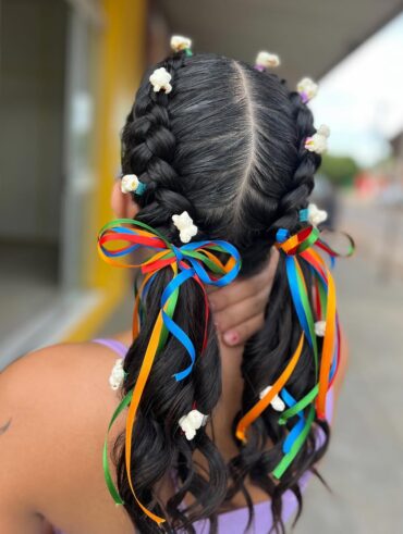Inspiração para penteado de festa junina infantil