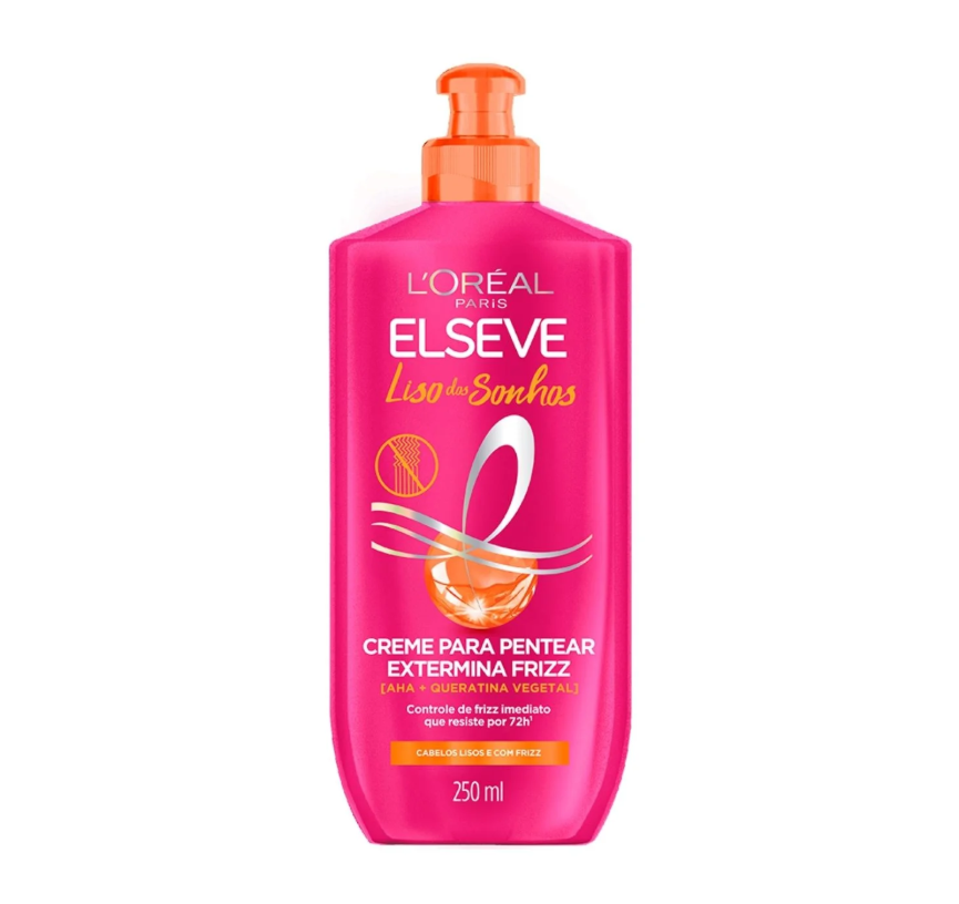 Embalagem do creme para pentear Liso dos Sonhos da Elseve