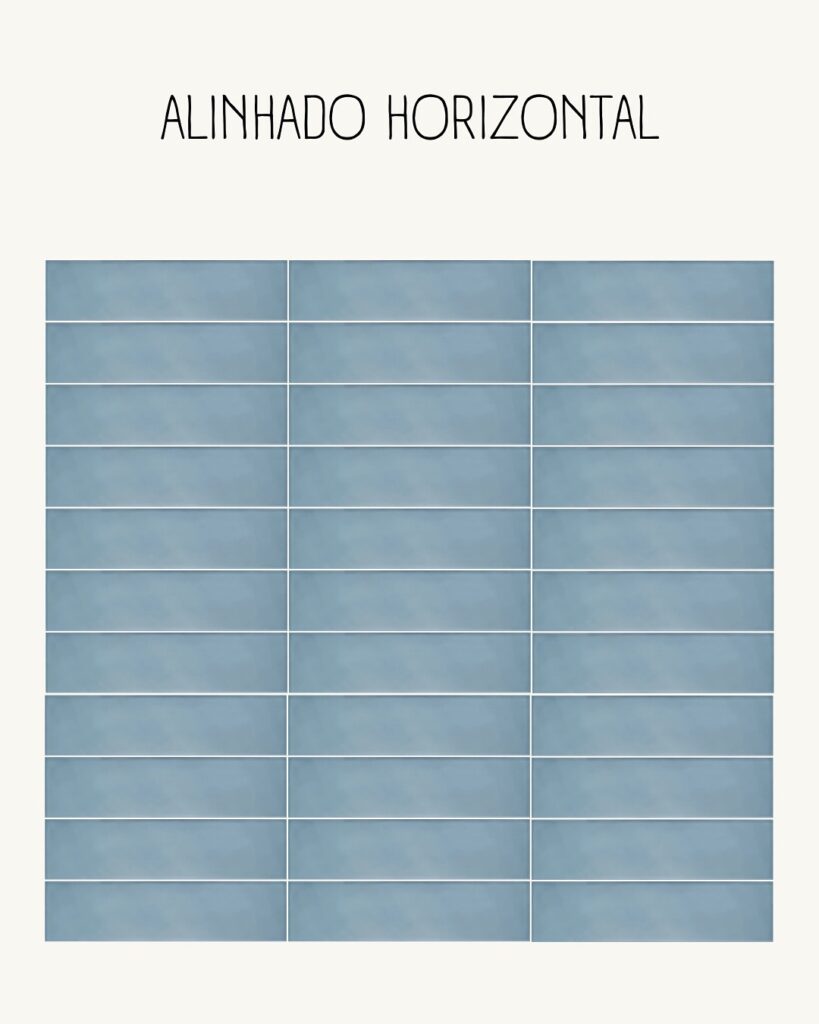 Azulejos azuis alinhados na forma horizontal