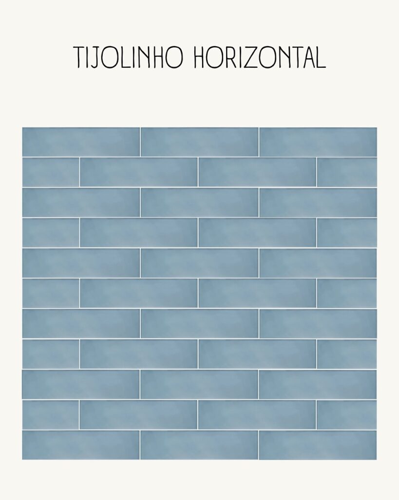 Azulejos na forma tijolinho horizontal