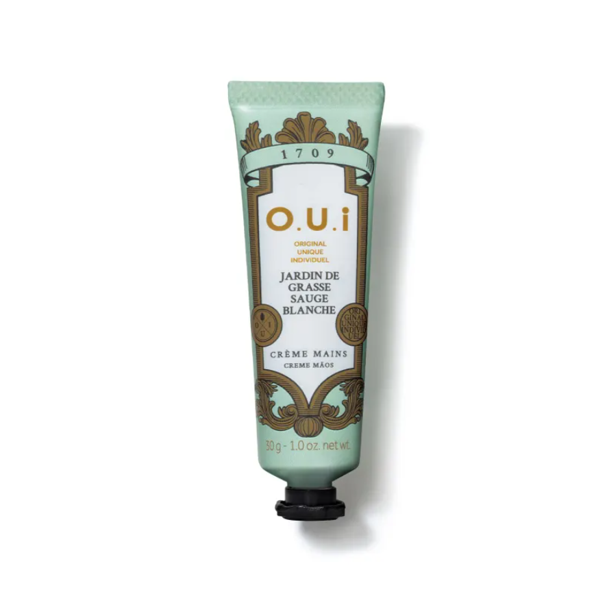 Embalagem do Creme Hidratante para as mãos Jardin de Grasse Sauge Blanche, O.U.i
