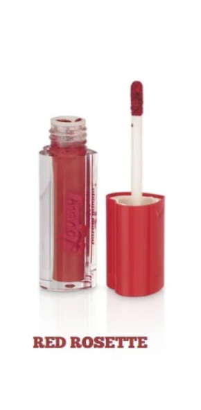 Embalagem do Batom Líquido Matte Lovely Red Rosette, da Fenzza