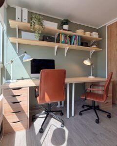 Inspiração de cores para home office verde