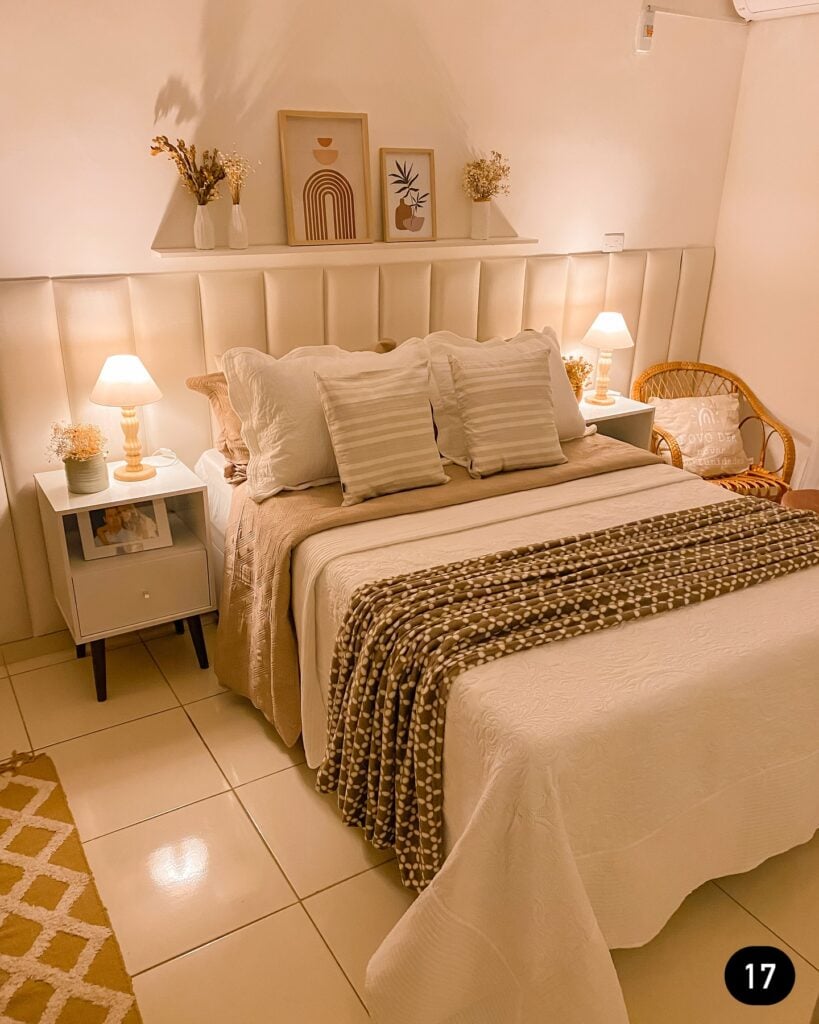 Inspiração de quarto de casal pequeno e aconchegante
