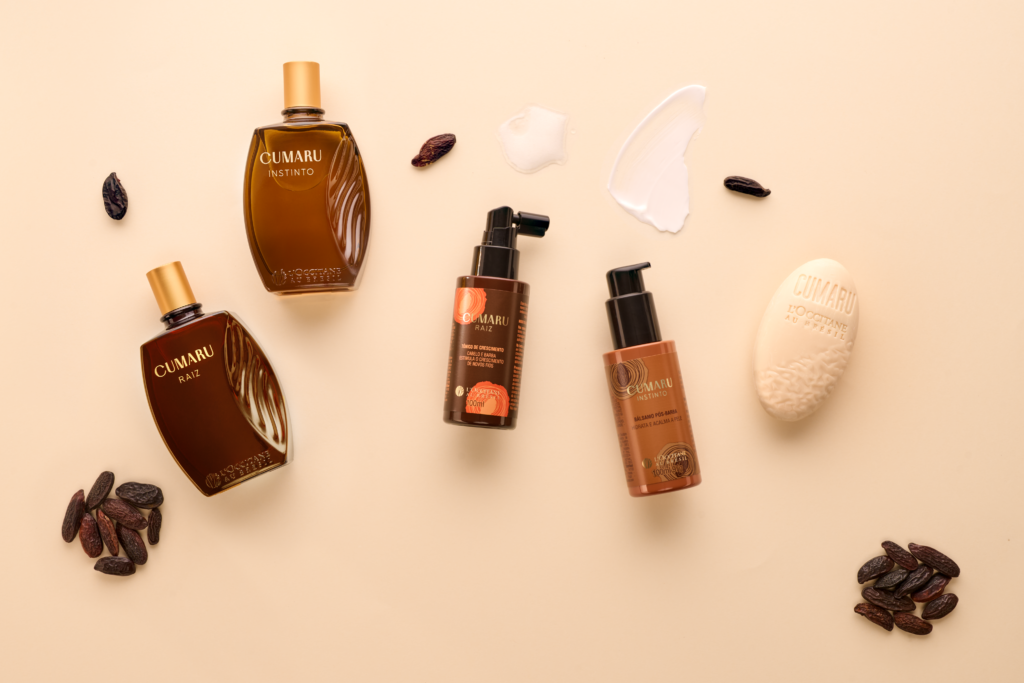Produtos da L'Occitane Au Brés dispostos